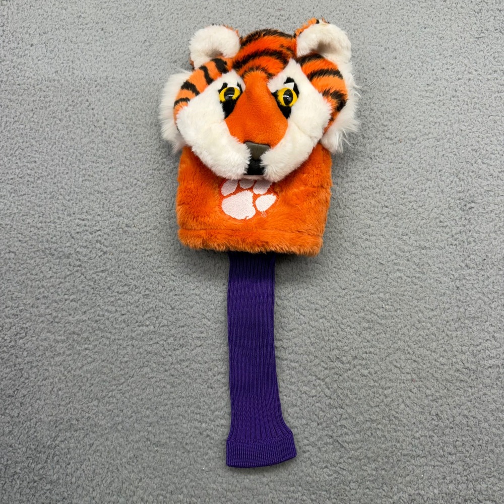 Clemson University Tigers Mascot Plush Tiger Driver Wood Golf Club Headcover